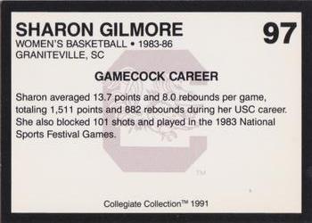 1991 Collegiate Collection South Carolina Gamecocks #97 Sharon Gilmore Back