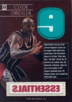 1997 Score Board Talk N' Sports - Essentials #E5 Clyde Drexler Back