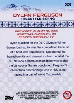 2014 Topps U.S. Olympic & Paralympic Team & Hopefuls #33 Dylan Ferguson Back