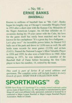 2008 Sportkings Series B #98 Ernie Banks Back