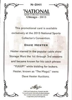 2013 Leaf National Sports Collectors Convention VIP Set #N-DH1 Dave Hester Back