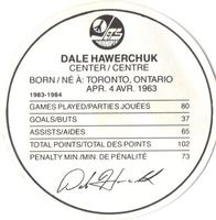 1984-85 Kellogg's Accordion Discs #NNO Dale Hawerchuk Back
