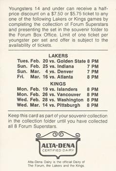 1978 Alta-Dena Los Angeles Lakers/Kings #NNO Mike Murphy Back