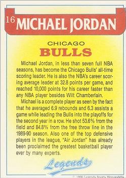 1990 Legends Sports Memorabilia #16 Michael Jordan Back