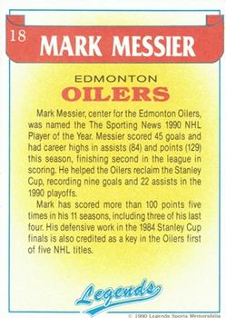 1990 Legends Sports Memorabilia #18 Mark Messier Back