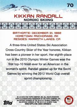 2014 Topps U.S. Olympic & Paralympic Team & Hopefuls - Bronze #70 Kikkan Randall Back