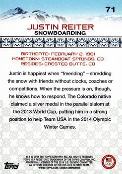 2014 Topps U.S. Olympic & Paralympic Team & Hopefuls - Bronze #71 Justin Reiter Back