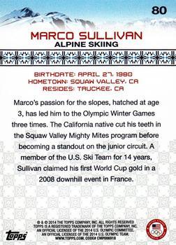 2014 Topps U.S. Olympic & Paralympic Team & Hopefuls - Gold Rainbow #80 Marco Sullivan Back