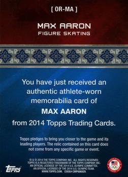 2014 Topps U.S. Olympic & Paralympic Team & Hopefuls - Relics #OR-MA Max Aaron Back