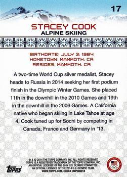 2014 Topps U.S. Olympic & Paralympic Team & Hopefuls - Silver #17 Stacey Cook Back
