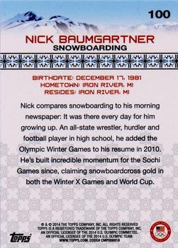 2014 Topps U.S. Olympic & Paralympic Team & Hopefuls - Silver #100 Nick Baumgartner Back