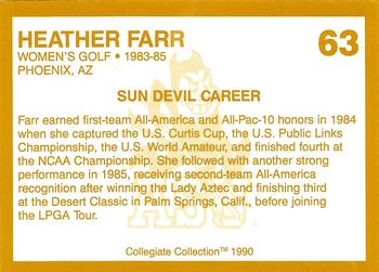 1990-91 Collegiate Collection Arizona State Sun Devils #63 Heather Farr Back