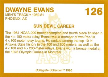 1990-91 Collegiate Collection Arizona State Sun Devils #126 Dwayne Evans Back
