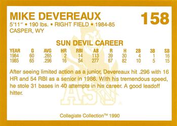 1990-91 Collegiate Collection Arizona State Sun Devils #158 Mike Devereaux Back