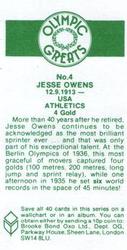 1979 Brooke Bond Olympic Greats #4 Jesse Owens Back