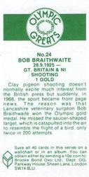 1979 Brooke Bond Olympic Greats #24 Bob Braithwaite Back