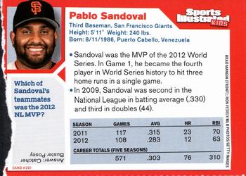 2013 Sports Illustrated for Kids #201 Pablo Sandoval Back