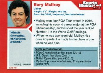 2013 Sports Illustrated for Kids #214 Rory McIlroy Back