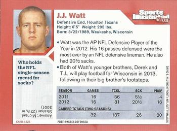 2013 Sports Illustrated for Kids #225 J.J. Watt Back