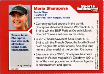 2013 Sports Illustrated for Kids #243 Maria Sharapova Back