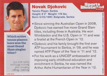 2014 Sports Illustrated for Kids #341 Novak Djokovic Back