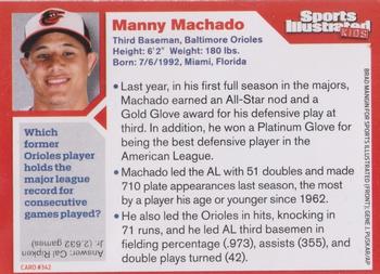 2014 Sports Illustrated for Kids #342 Manny Machado Back