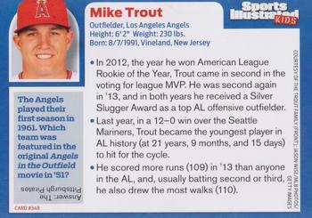 2014 Sports Illustrated for Kids #348 Mike Trout Back