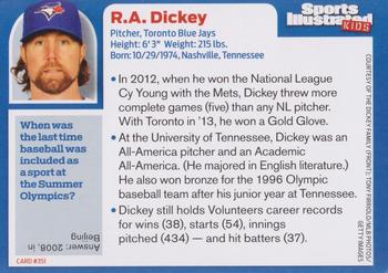 2014 Sports Illustrated for Kids #351 R.A. Dickey Back
