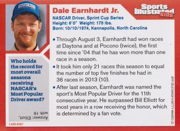 2014 Sports Illustrated for Kids #367 Dale Earnhardt Jr. Back