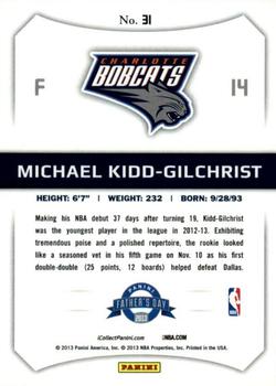 2013 Panini Father's Day #31 Michael Kidd-Gilchrist Back