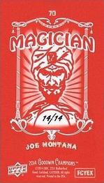 2014 Upper Deck Goodwin Champions - Mini Foil Magician Red #70 Joe Montana Back