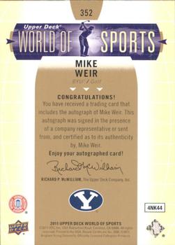 2011 Upper Deck World of Sports - Autographs #352 Mike Weir Back