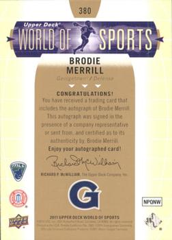 2011 Upper Deck World of Sports - Autographs #380 Brodie Merrill Back