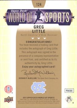 2011 Upper Deck World of Sports - Autographs #124 Greg Little Back