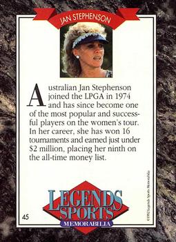 1992 Legends Sports Memorabilia #45 Jan Stephenson Back