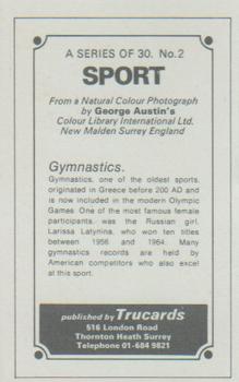 1970 Trucards Sport #2 Gymnastics Back