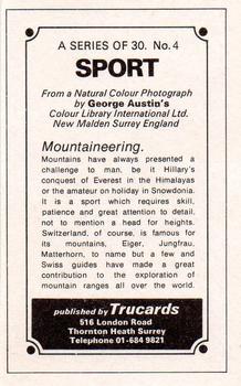 1970 Trucards Sport #4 Mountaineering Back