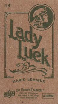 2014 Upper Deck Goodwin Champions - Mini Green Lady Luck Back #114 Mario Lemieux Back