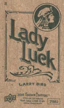 2014 Upper Deck Goodwin Champions - Mini Green Lady Luck Back #2 Larry Bird Back