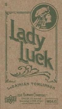 2014 Upper Deck Goodwin Champions - Mini Green Lady Luck Back #5 LaDainian Tomlinson Back