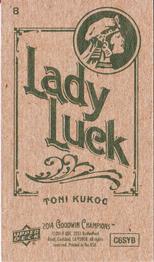 2014 Upper Deck Goodwin Champions - Mini Green Lady Luck Back #8 Toni Kukoc Back