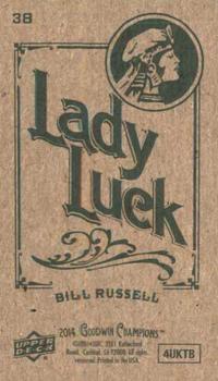 2014 Upper Deck Goodwin Champions - Mini Green Lady Luck Back #38 Bill Russell Back