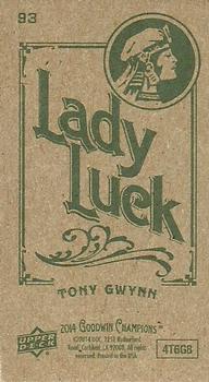 2014 Upper Deck Goodwin Champions - Mini Green Lady Luck Back #93 Tony Gwynn Back