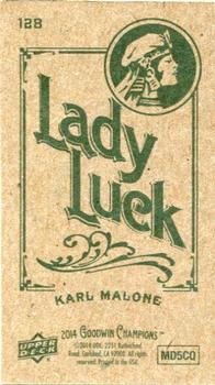 2014 Upper Deck Goodwin Champions - Mini Green Lady Luck Back #128 Karl Malone Back