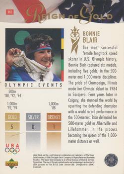 1996 Upper Deck USA Olympicards - Reign of Gold Holograms #RN2 Bonnie Blair Back
