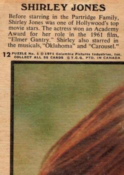 1971 O-Pee-Chee The Partridge Family #12 America's Favorite Group Back