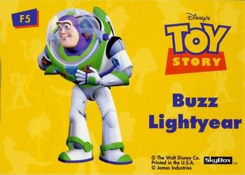 1995 SkyBox Toy Story - Foil Embossed #F5 Buzz Lightyear Back