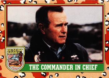 1991 Topps Desert Storm Glossy #1 The Commander in Chief Front