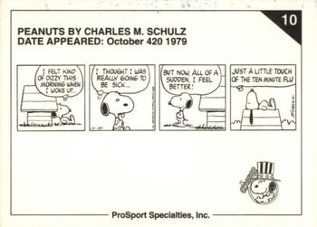 1992 ProSport Specialties Peanuts Classics #10 I felt kind of dizzy this morning when I woke up... Back