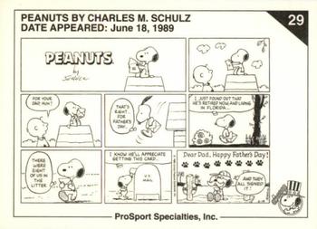 1992 ProSport Specialties Peanuts Classics #29 no caption.  dated June 18, 1989 Back